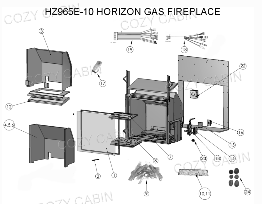 Horizon Gas Fireplace (HZ965E-10) #HZ965-10